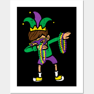 Dabbing Boy Mardi Gras Outfit Dance Boys Kids Toddlers Posters and Art